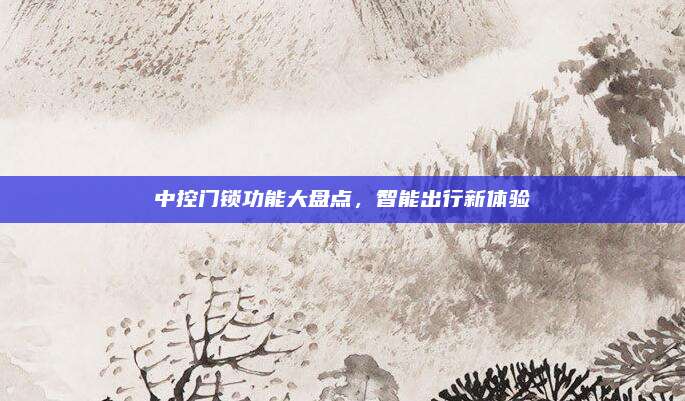 中控门锁功能大盘点，智能出行新体验