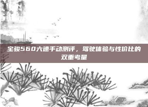 宝骏560六速手动测评,驾驶体验与性价比的双重考量