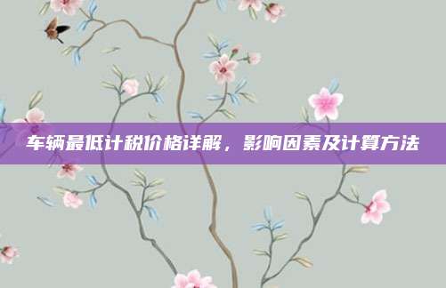车辆最低计税价格详解,影响因素及计算方法