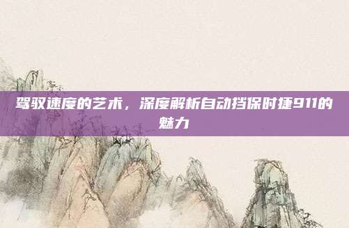 驾驭速度的艺术,深度解析自动挡保时捷911的魅力