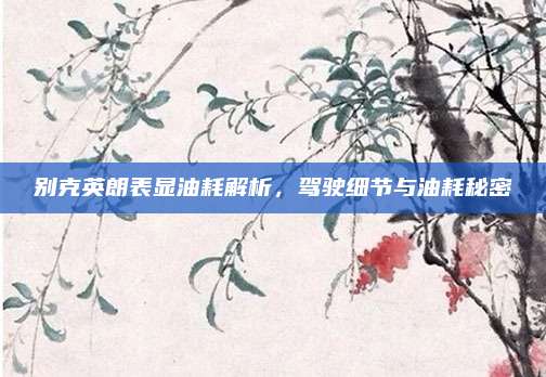 别克英朗表显油耗解析，驾驶细节与油耗秘密