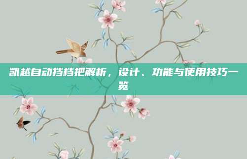 凯越自动挡档把解析，设计、功能与使用技巧一览