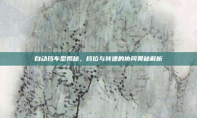 自动挡车型揭秘，档位与转速的协同奥秘解析