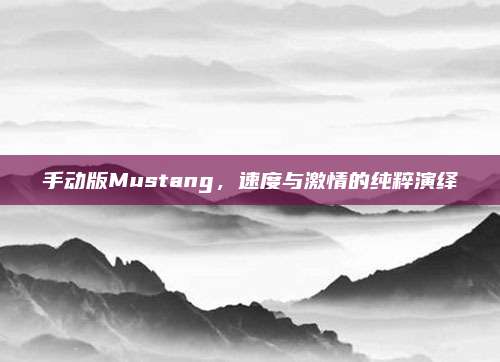 手动版Mustang，速度与激情的纯粹演绎