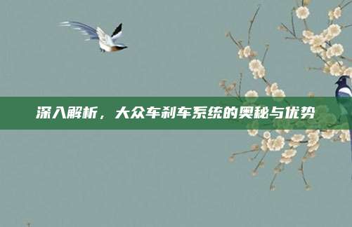 深入解析，大众车刹车系统的奥秘与优势