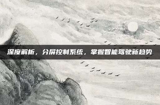 深度解析,分屏控制系统,掌握智能驾驶新趋势