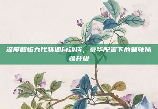 深度解析九代雅阁自动挡，豪华配置下的驾驶体验升级