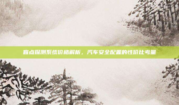 盲点探测系统价格解析，汽车安全配置的性价比考量