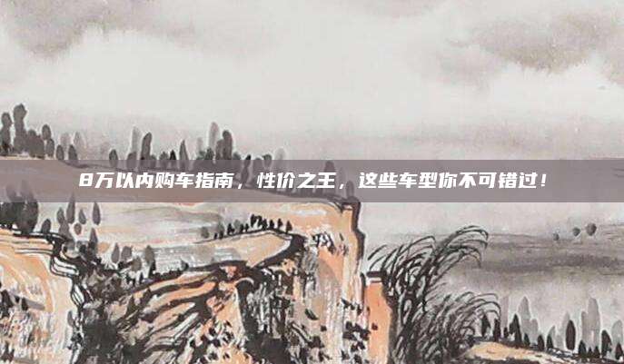 8万以内购车指南，性价之王，这些车型你不可错过！