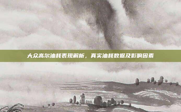 大众高尔油耗表现解析，真实油耗数据及影响因素