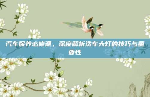 汽车保养必修课，深度解析洗车大灯的技巧与重要性