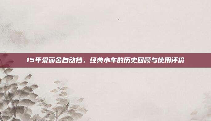 15年爱丽舍自动挡，经典小车的历史回顾与使用评价