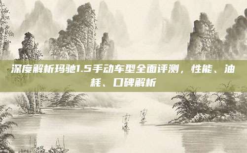 深度解析玛驰1.5手动车型全面评测,性能、油耗、口碑解析