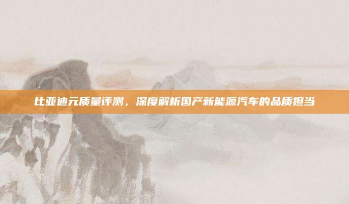 比亚迪元质量评测，深度解析国产新能源汽车的品质担当