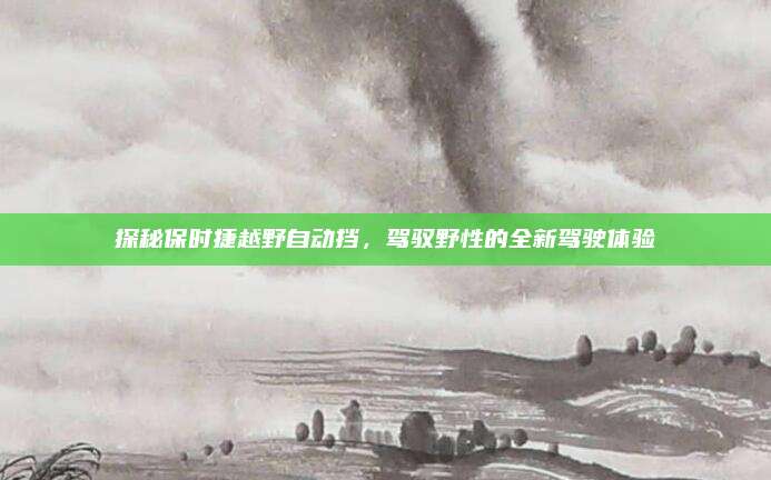 探秘保时捷越野自动挡，驾驭野性的全新驾驶体验