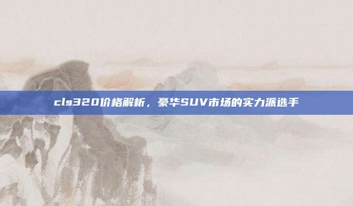cls320价格解析，豪华SUV市场的实力派选手
