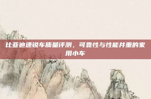 比亚迪速锐车质量评测，可靠性与性能并重的家用小车