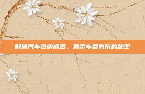 解码汽车贴的标签，揭示车型身份的秘密