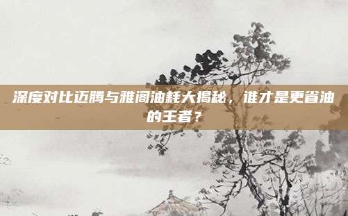 深度对比迈腾与雅阁油耗大揭秘,谁才是更省油的王者?
