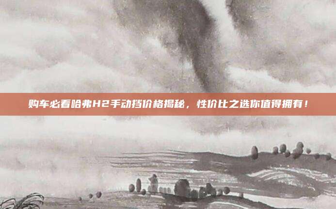 购车必看哈弗H2手动挡价格揭秘，性价比之选你值得拥有！