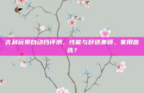吉利远景自动挡评测，性能与舒适兼顾，家用首选？