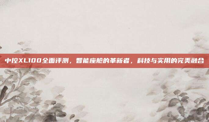 中控XL100全面评测，智能座舱的革新者，科技与实用的完美融合