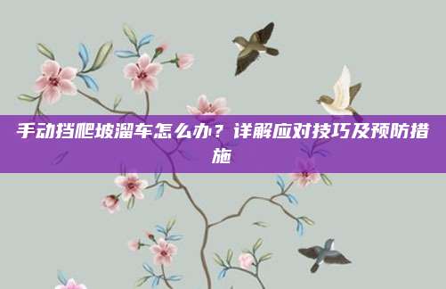 手动挡爬坡溜车怎么办？详解应对技巧及预防措施