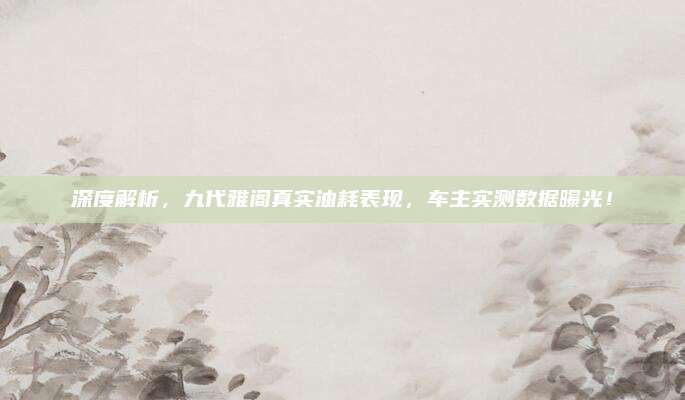 深度解析，九代雅阁真实油耗表现，车主实测数据曝光！