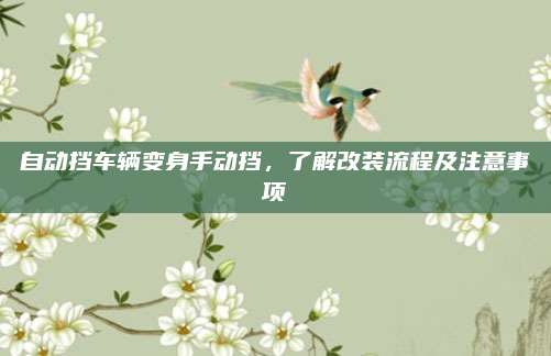 自动挡车辆变身手动挡，了解改装流程及注意事项