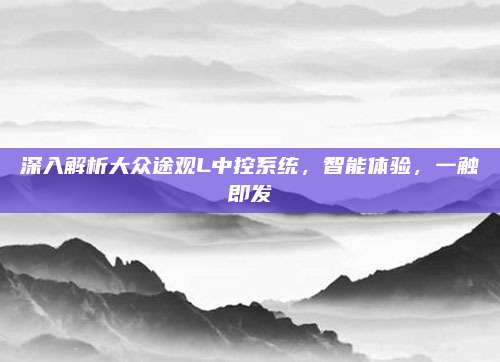 深入解析大众途观L中控系统，智能体验，一触即发