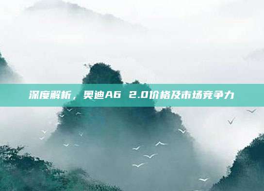 深度解析，奥迪A6 2.0价格及市场竞争力