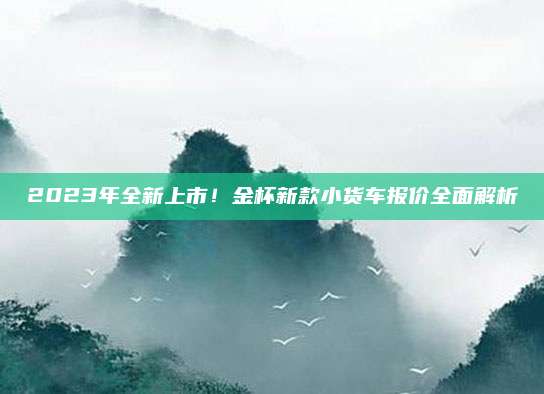 2023年全新上市！金杯新款小货车报价全面解析