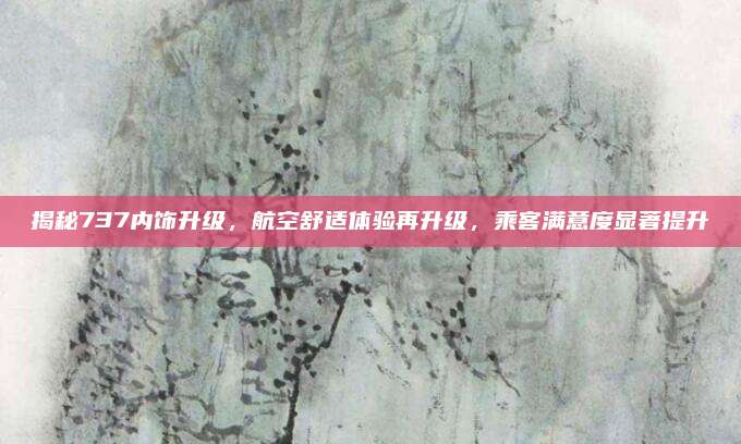 揭秘737内饰升级，航空舒适体验再升级，乘客满意度显著提升