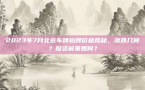 2023年7月北京车牌拍牌价格揭秘，涨跌几何？投资前景如何？