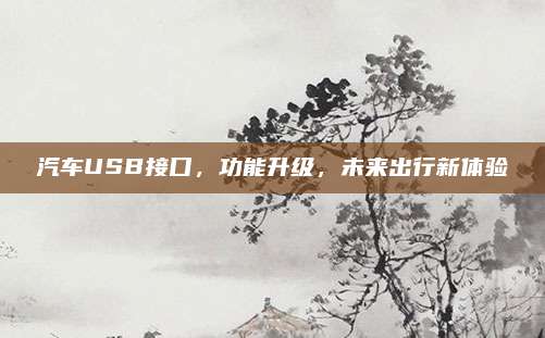 汽车USB接口，功能升级，未来出行新体验