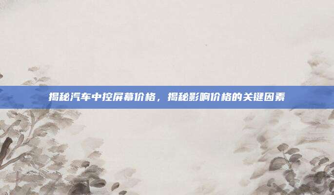 揭秘汽车中控屏幕价格，揭秘影响价格的关键因素