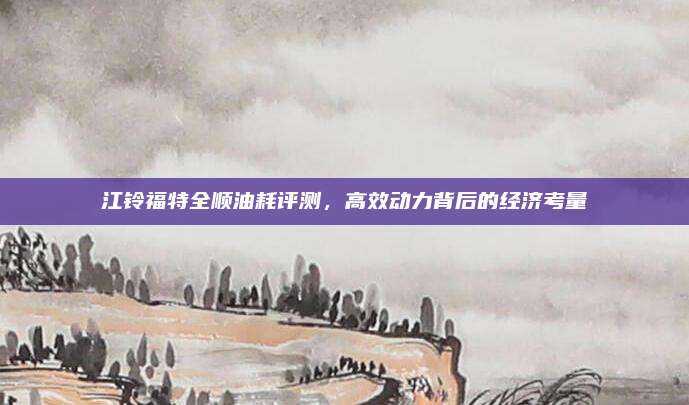 江铃福特全顺油耗评测，高效动力背后的经济考量