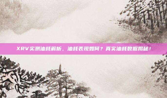 XRV实测油耗解析，油耗表现如何？真实油耗数据揭秘！