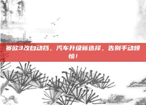 赛欧3改自动挡，汽车升级新选择，告别手动烦恼！