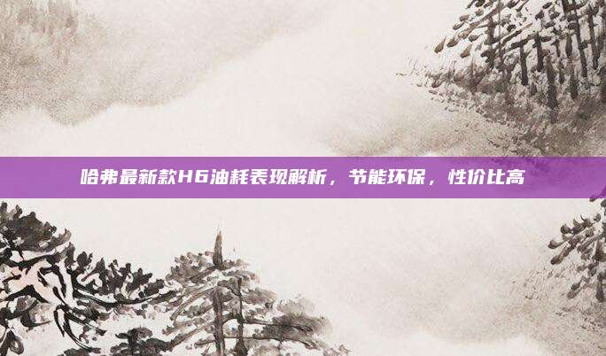 哈弗最新款H6油耗表现解析,节能环保,性价比高