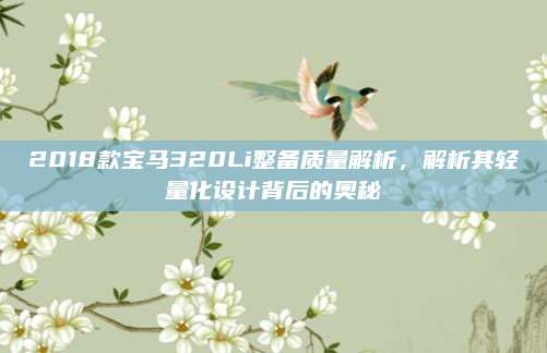 2018款宝马320Li整备质量解析，解析其轻量化设计背后的奥秘