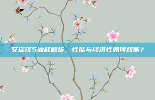 艾瑞泽5油耗解析，性能与经济性如何权衡？