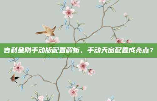 吉利金刚手动版配置解析，手动天窗配置成亮点？