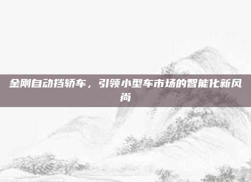 金刚自动挡轿车，引领小型车市场的智能化新风尚