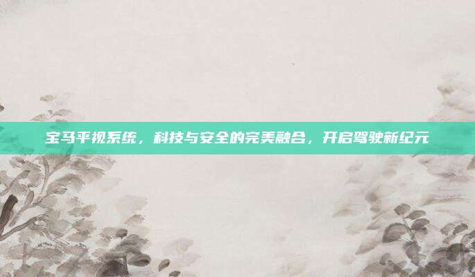 宝马平视系统，科技与安全的完美融合，开启驾驶新纪元