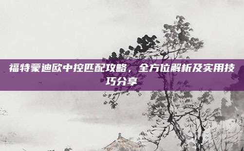 福特蒙迪欧中控匹配攻略，全方位解析及实用技巧分享