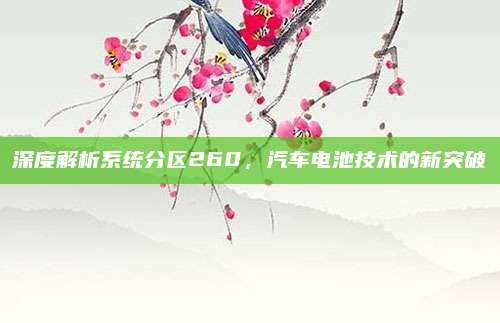 深度解析系统分区260,汽车电池技术的新突破