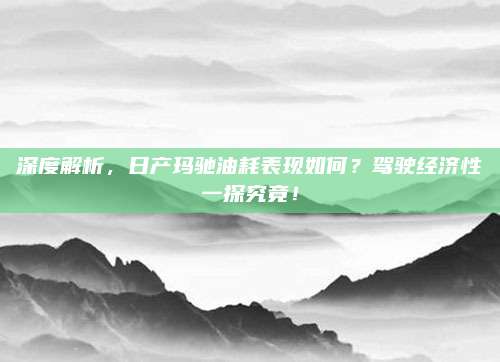 深度解析，日产玛驰油耗表现如何？驾驶经济性一探究竟！