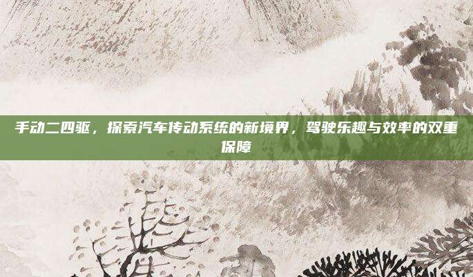 手动二四驱，探索汽车传动系统的新境界，驾驶乐趣与效率的双重保障