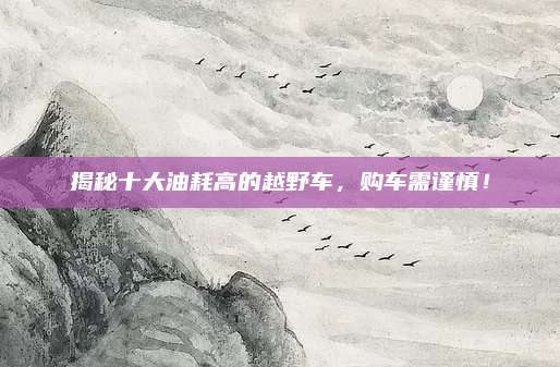 揭秘十大油耗高的越野车，购车需谨慎！